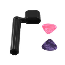 String Hocker + 2 Picks Premium Kurbel fuer Gitarrensaite Eine Westerngitarre, Konzertgitarre, E-Gitarre oder Akustikgitarre schwarz mit Pin-Puller