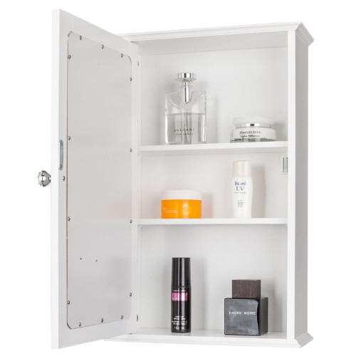 Armoire à pharmacie avec miroir, blanche 1