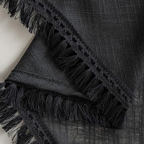 Beda Home linen swag curtain valance light filtering black 1