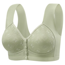 Sutiã feminino com cobertura total nas costas, fecho frontal, sem aro, modelo bralette, cor sólida, aro de aço, modelagem ampla, ideal para uso