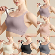 Soutien-gorge de sport, soutien-gorge pour femme sans armatures, soutien-gorge de yoga dos nu sans armatures, maintien léger, lissant et sans