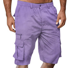 Pantalones cortos cargo ligeros de secado rápido para hombre con bolsillos – Largo hasta la rodilla, con cremallera, para senderismo, pesca,