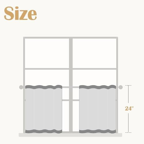 Linen Tier Curtain Panel Beige 50x36 in 2