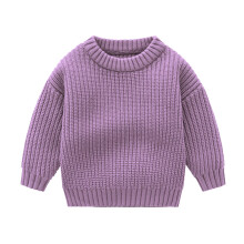 Suéter infantil de algodão para bebês e crianças pequenas, meninos e meninas, para o inverno, folgado, cor sólida, modelo pulôver, fofo,