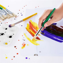 24 Pezzi di Plastica Vernice Tavolozze 6 Bene Rettangolare Acquerelli Palette Pittura Vassoio, Bianco