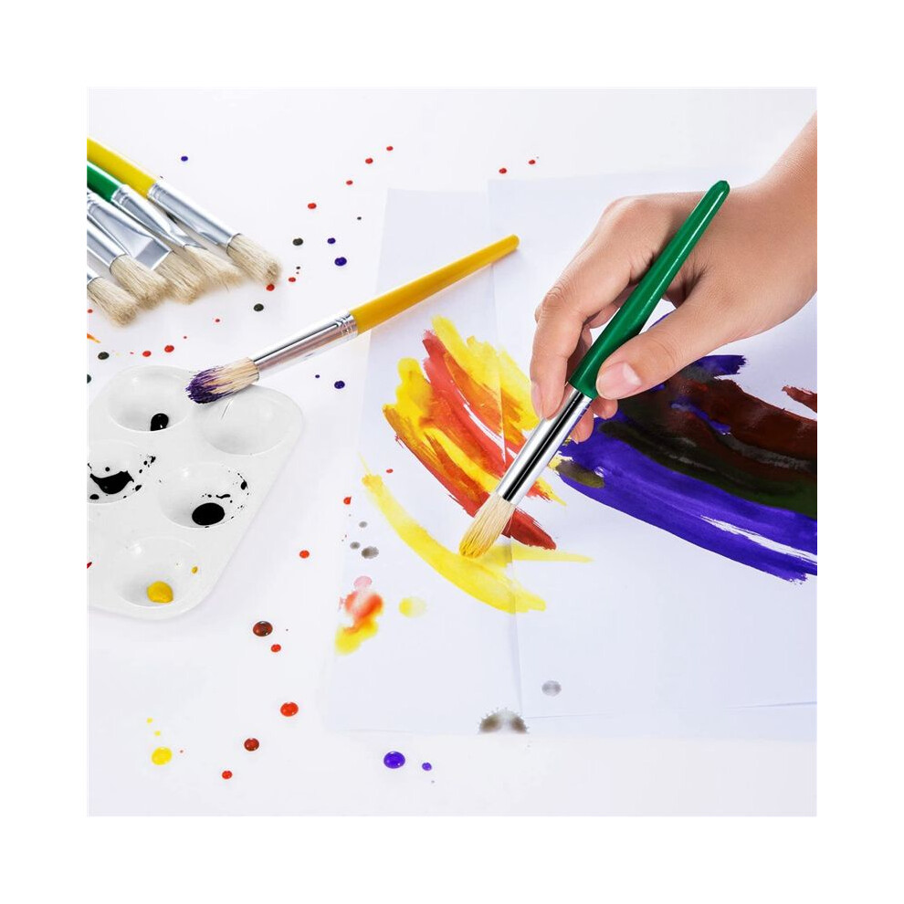 24 Pieces Plastic Paint Palettes 6 Well Rectangular Watercolor Palette Painting Tray, White