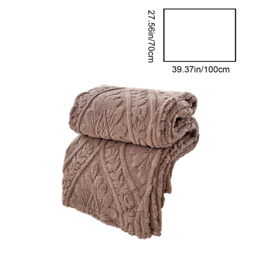Flannel Blanket Coffee 39x28in Warm Washable 1