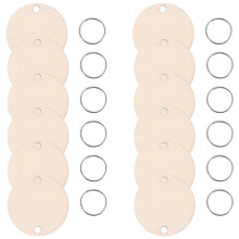Dischi In Legno Rotondi Da 100 Pezzi Con Fori Cartellini Per Feste Di Compleanno E 100 Pezzi Anelli Da 15 Mm Per Arti E Mestieri (3Cm)