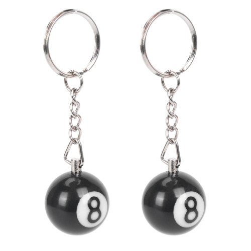 2x billiard  key chain key ring happy No. 8 1