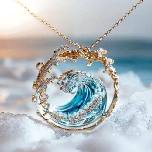 Ocean's Oath boho blauwe golf sieradenset 3-delig 2