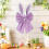 Easter Bunny Ear Bow Purple Fabric 15.74 Inch 6