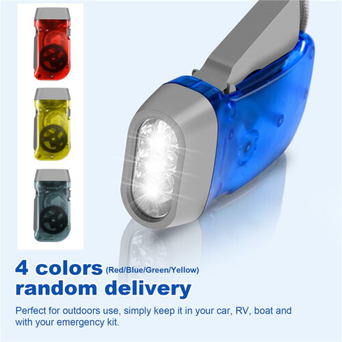 3 LED Dynamo Wind  Flashlight Hand-pressing Crank NR No Battery Torch 1