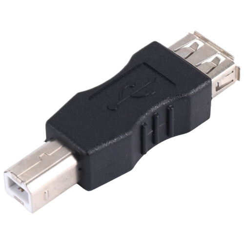 USB printer adapter type A female - type B male black silver tone 2