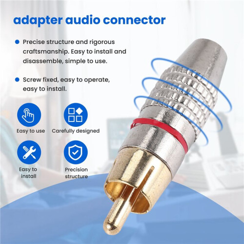 Adapter Audio Coaxial Cable Connector RCA Plug seamless 10 pcs 2