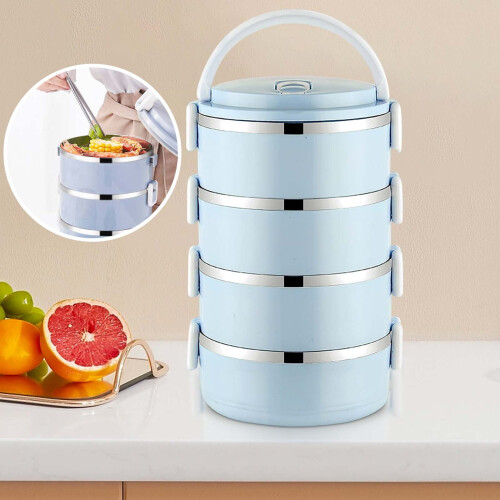 4-Tier Stainless Steel Bento Box with Lid 2