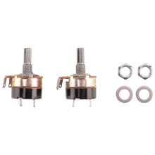 2Pcs 500K Ohm Single Linear Taper Potentiometers with /off