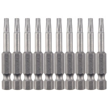 6.3mm Hexagon Shank 4mm T20 Magnetic Tip Torx Screwdriver Bits 10 Pcs