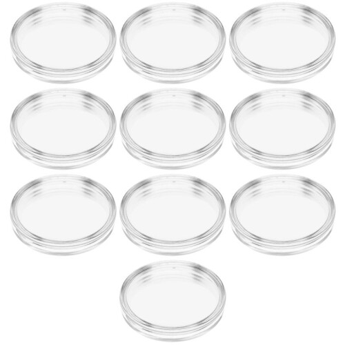 10 pcs Small round transparent plastic coin capsules box 26mm