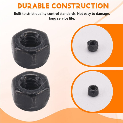 M2 Zinc Plated Nylock Nylon Insert Hex Lock Nuts Black 50pcs 2