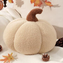 Coussin citrouille en polaire Teddy 15 x 30 cm