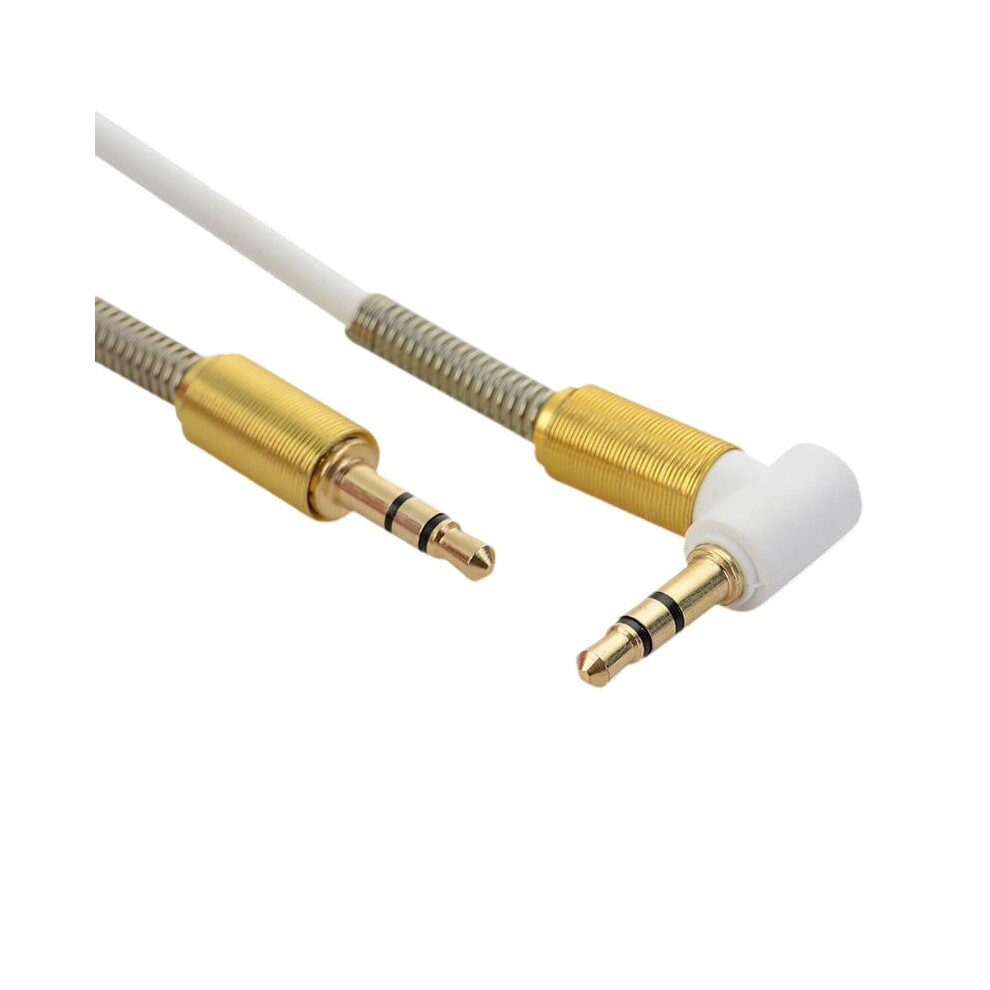 3.5Mm Aux Audio Cable For Car Stereo & Phone, 90-Degree Right Angle Male-To-Male Stereo Spring Cord For Headphone Jack 9175034767142
