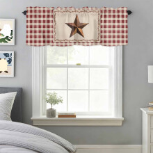 Cantonnière en dentelle Rustic Star Berry 42 x 12 po, passe-tringle