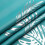 Teal Blackout Curtains with Silver Palm Print, Grommet, 6