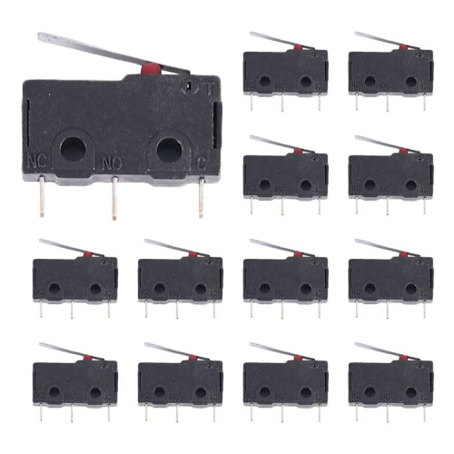 20Pcs AC 125V 250V 5A SPDT 3-Pin Momentary Plastic Micro Limit  Black+Silver