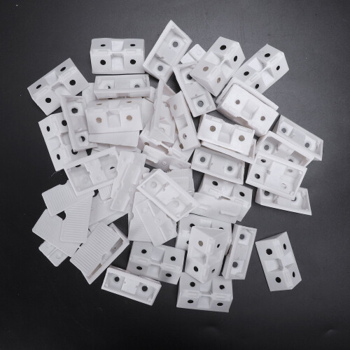 30pcs Shelf Cabinet 90 Degree Plastic Corner Braces Angle Brackets White 2