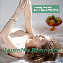 Jewelry Bracelet, Italian Flag Bangle, Leather Alloy, for Men'S Women, Green White Red (Width 14 Mm, Length 23 Cm)
