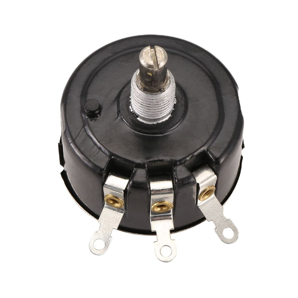Wx050 10K Ohm 5W 6Mm Round Shaft Rotary Wire Wound Potentiometer + Black/Silver 4712017670133