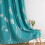 Teal Blackout Curtains with Silver Palm Print, Grommet, 5