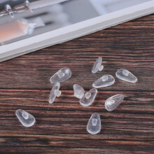 Soft elliptical silicon nose pad for glasses (transparent, 5 pairs)