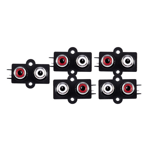 5pcs PCB Mount 2 Position Stereo Audio Video Jack RCA Female Connector