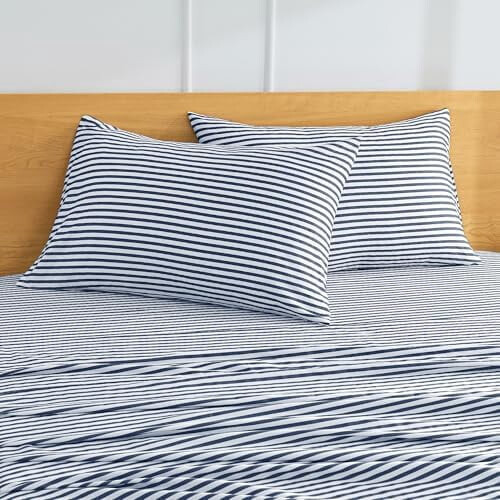 Randiga örngott i 100 % bomull, queen size, 2-pack 1