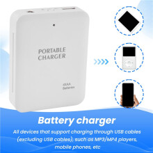 Tragbare USB Power Bank Ladegeraet Batterie Externer Pack Kasten Box Battery Akku Notfallakku Charger 4X AA Fuer 6 6plus Smartphones, Tablets,