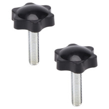 2 Stuks M8 X 30 mm Buitendraad 32 mm Sterkop Klemknop Zwart