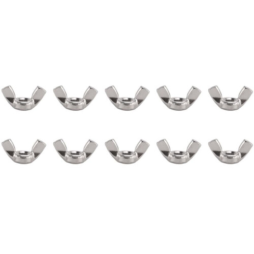 M6 Thread Dia Stainless Steel Wing nut Butterfly Wing Nuts 10 Pcs