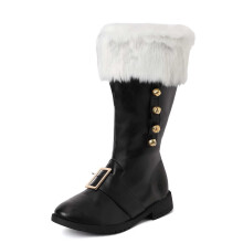 Damen-Winterstiefel, mittelhoch, gefüttert, rot/schwarz