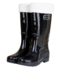Rain Boots Women Waterproof Non-Slip Casual Shoes Long Rain Boots Wide Calf For Gardening Outdoor Work And Everyday Wear Rain Boots Black