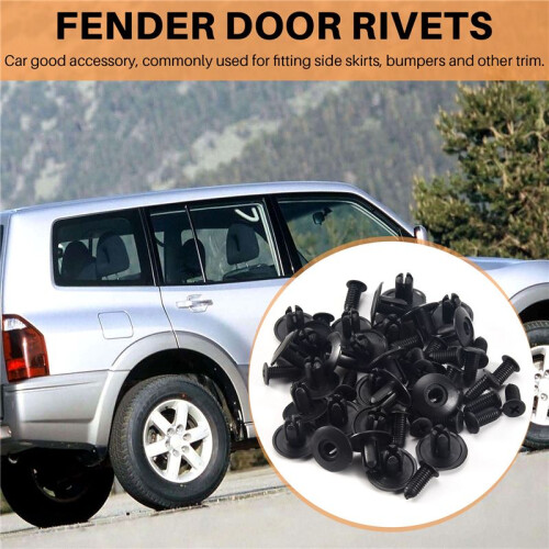 25 Pcs Plastic Push in Bumper  Door Rivets Clip 8mm Hole Black 2