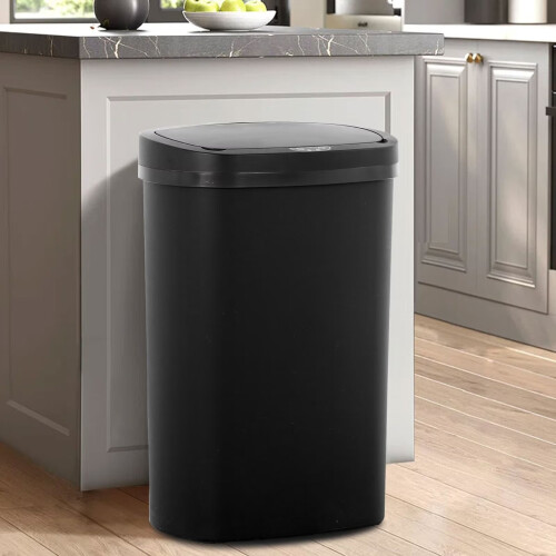 Küchenmülleimer mit Deckel, 13 Gallonen, Schwarz 2