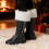 Damen-Winterstiefel, mittelhoch, gefüttert, rot/schwarz 2