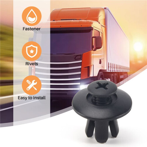 25 Pcs Plastic Push in Bumper  Door Rivets Clip 8mm Hole Black 1