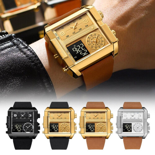Ηλεκτρονικό ρολόι Quartz διπλής οθόνης για άνδρες, ακριβής χρονισμός και αδιάβροχος 1