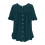 Γυναικείο Casual Tunic Top με Κοντομάνικο Στυλ VERUGU, Κουμπιά με Βολάν, Στρογγυλή 5