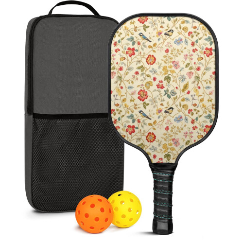 Σετ ρακέτες Pickleball με 2 μπάλες και τσάντα – Ρακέτες από fiberglass με λουλούδια,