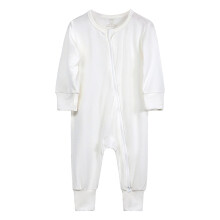 Baby bomuldshelter fodløse pyjamas lynlås langærmet sleeper jumpsuit drengetøj