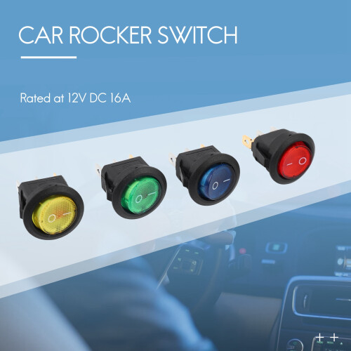 4 X 12V LED Illuminated Rocker -Off Toggle SPST  Dash Light Car Boat 2