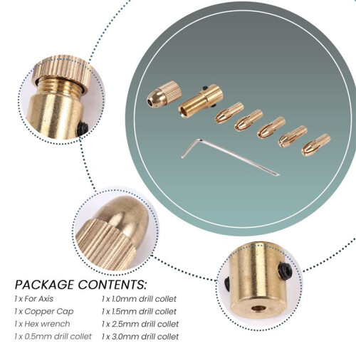 8Pcs 0.5-3mm Small Electric Drill Bit Collet  Twist Chuck Tool Kit 2